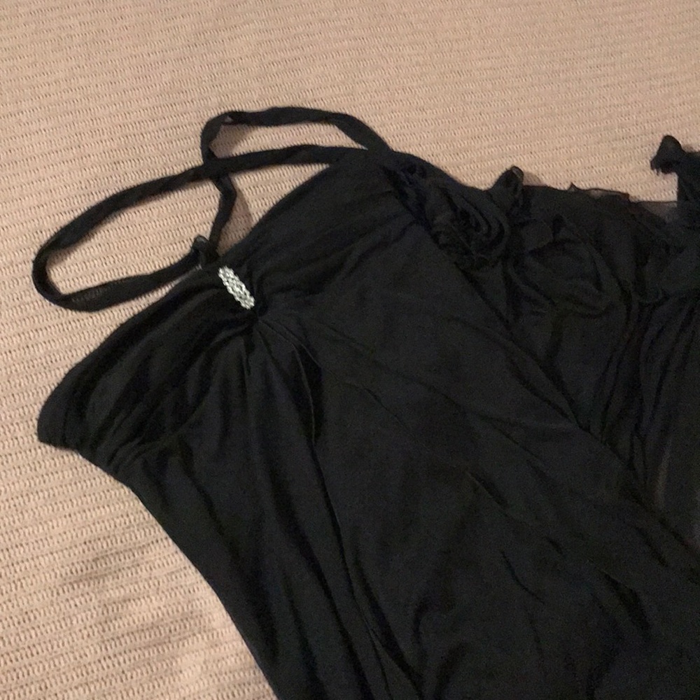 Black strapless dress
